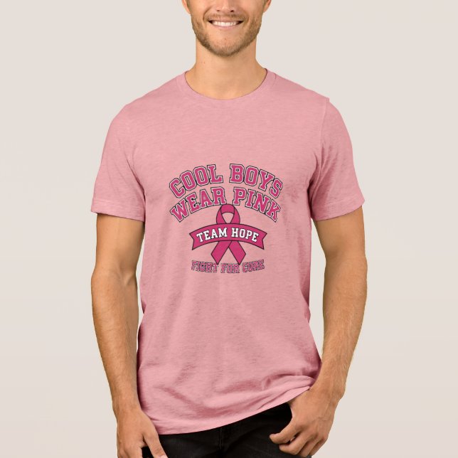 Cool Boys Wear Pink Breast Cancer Awareness Shirt (Front)