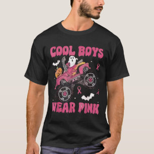 Cool Boys Wear Pink Monster Truck Halloween Breast T-Shirt