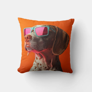 Cool bracco italiano dog with sunglasses cushion