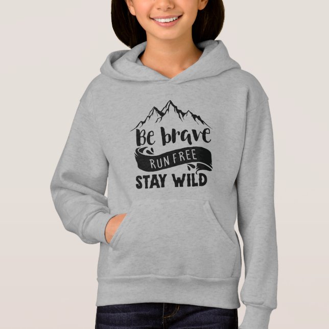 Cool brave free wild inspirational word art (Front)