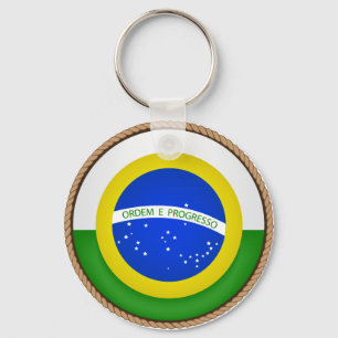 Cool Brazil Flag Seal Key Ring