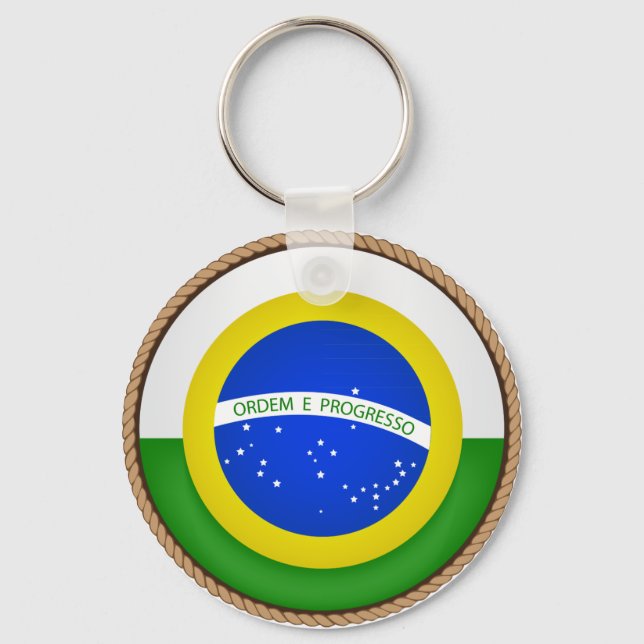 Cool Brazil Flag Seal Key Ring (Front)