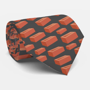 Cool Bricklayer Construction Worker Red Bricks Tie