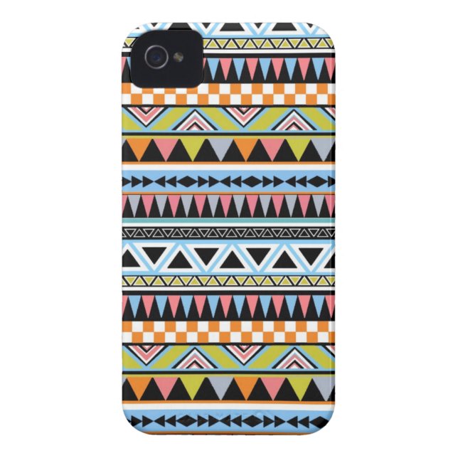 Cool Bright aztec Andes Pattern iPhone 4 Case (Back)
