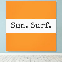 Cool Bright Orange White Stripes Sun Surf Text