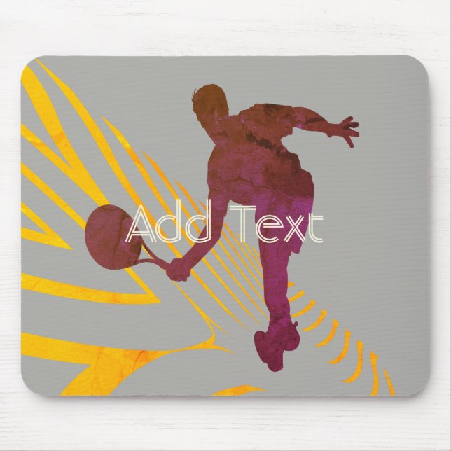 Cool Bright Sport Tennis Logo Add Text Mousepad (Front)