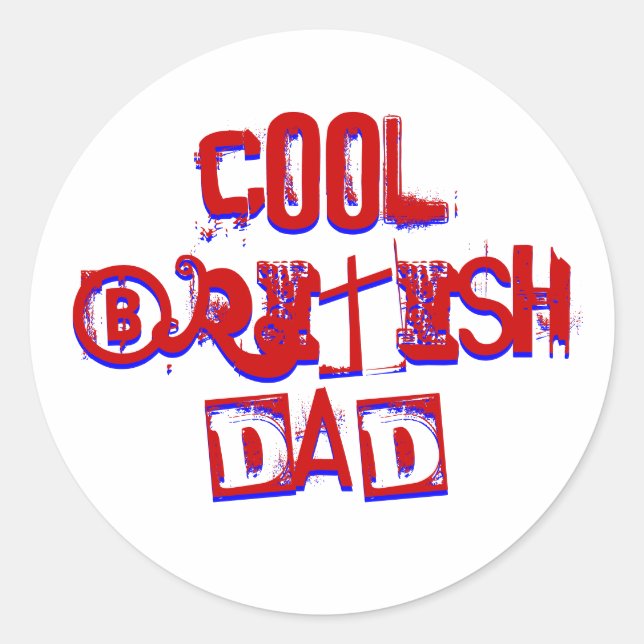Cool British Dad Classic Round Sticker (Front)