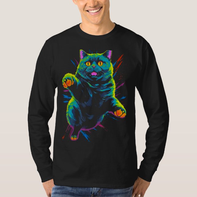 Cool British Shorthair Cat T-Shirt (Front)
