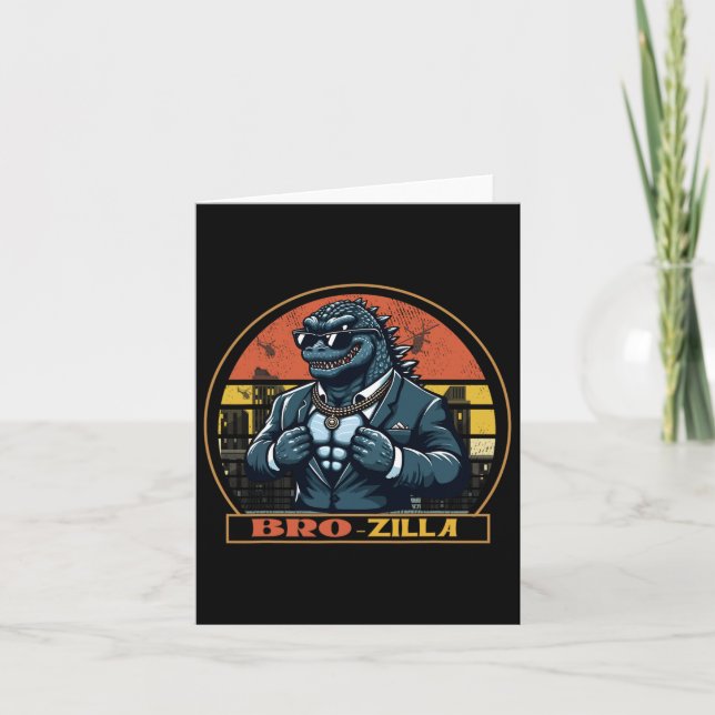 Cool Bro Brozilla Strong Brother Saurus Family Mat Card (Front)