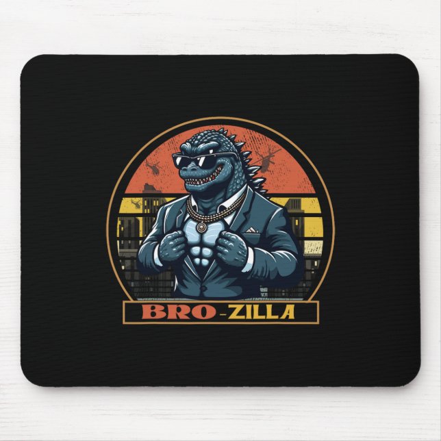 Cool Bro Brozilla Strong Brother Saurus Family Mat Mouse Pad (Front)