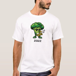Cool Broccoli Playing Saxophone | Funny Jazz Veget T-Shirt