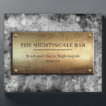 Cool Bronze Grey Concrete Custom Memorial Plaque<br><div class="desc">Cool Bronze Plaque Against Grey Concrete Textured Generic Customisable Plaque. Personalise it with your own info or customise it further if you need to add text,  change the layout,  font,  font colour,  font size. Please click the "customise it" button to get all the edit options. Design your own!</div>