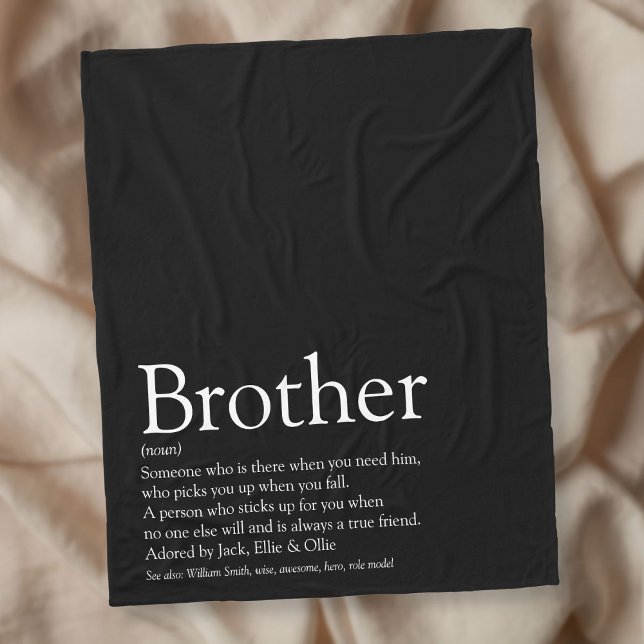 Cool Brother Modern Black and White Fun Fleece Blanket (Creator Uploaded)