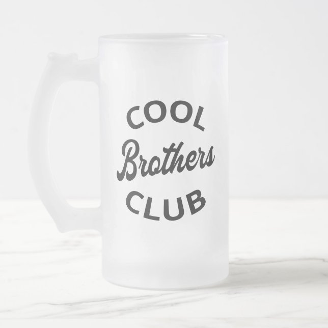 Cool Brothers Club I Frosted Glass Beer Mug (Left)