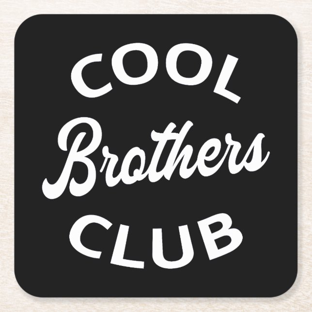 Cool Brothers Club I Square Paper Coaster (Front)
