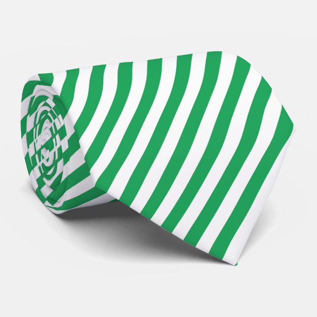 Cool brown green stripe pattern neck tie (Rolled)