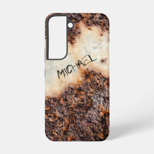Cool brown rusty metal texture Custom name Samsung Galaxy Case