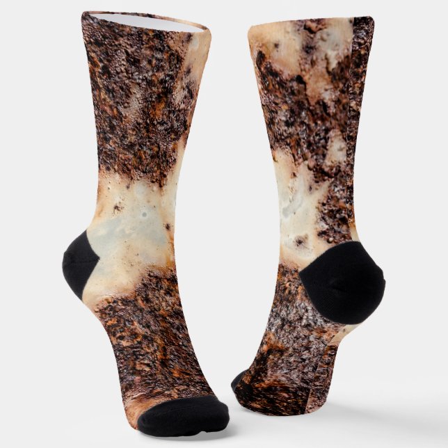 Cool brown rusty metal texture Custom name Socks (Angled)