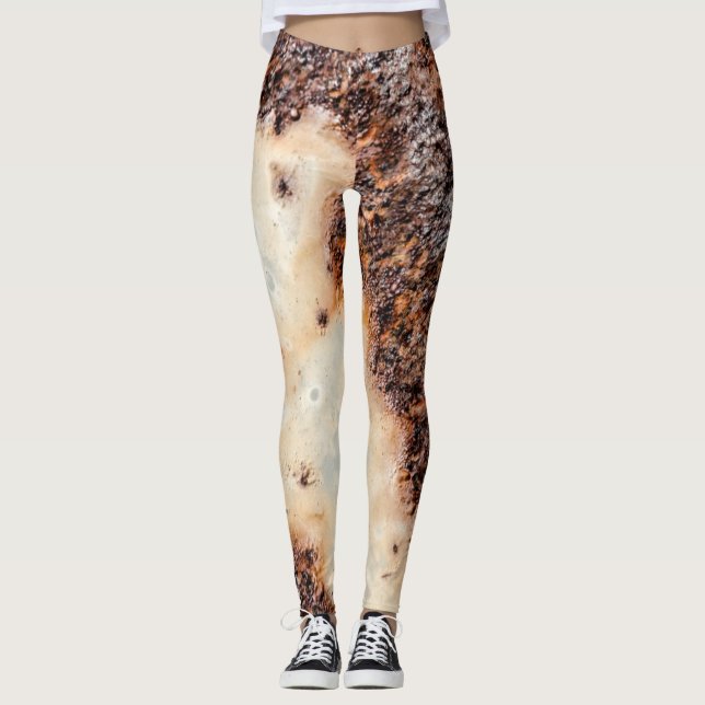 Cool brown rusty metal texture leggings (Front)
