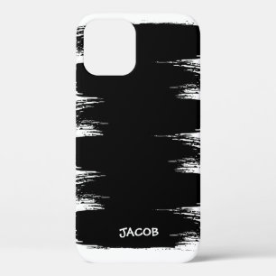 Cool Brush Stroke Paint Background Art Design Name iPhone 12 Case