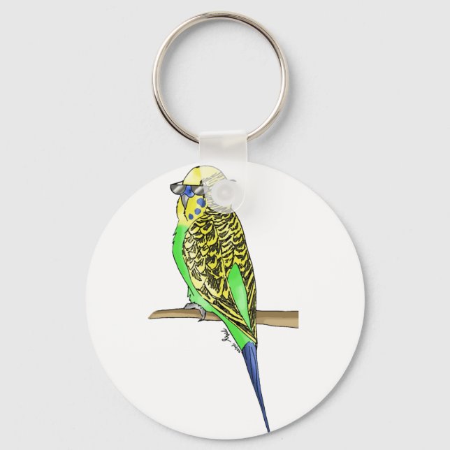 Cool Budgie Keychain (Front)