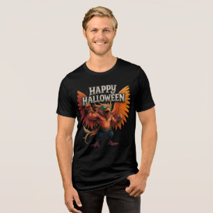 Cool Buff Bird Happy Halloween Design Tri-Blend Shirt