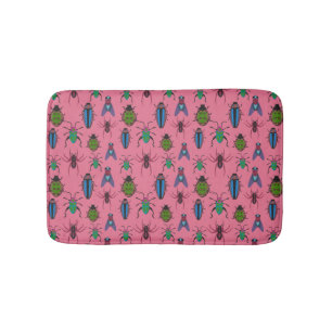 Cool Bugs Pattern Bath Mat