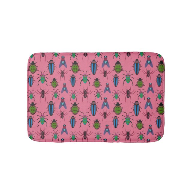 Cool Bugs Pattern Bath Mat (Front)
