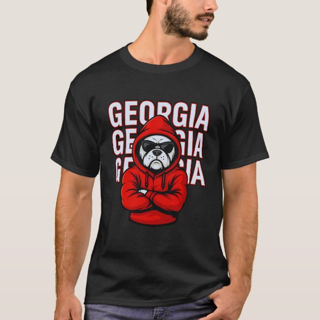 Cool Bulldog Georgia Design for Pet Lovers and Fan T-Shirt (Front)