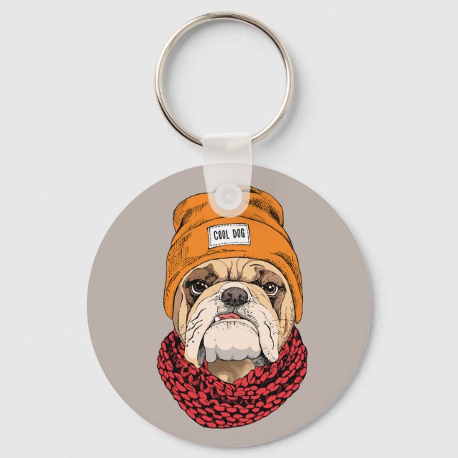 Cool Bulldog Key Ring (Front)