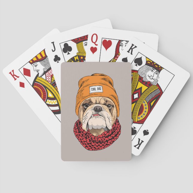 Cool Bulldog Playing Cards (Back)