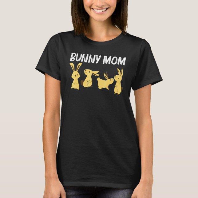 Cool Bunny Art For Mum Mother Rabbit Jersey Wooly  T-Shirt (Front)