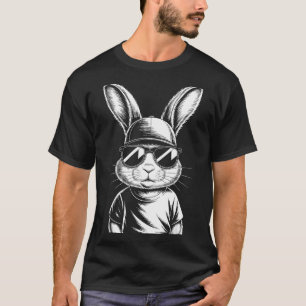 Cool Bunny Face Retro Sungles Easter Day Boys Mens T-Shirt