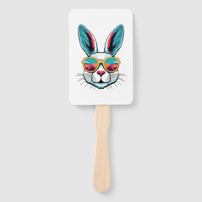 Cool Bunny Face Sunglasses For Easter Rabbit   Hand Fan (Front)