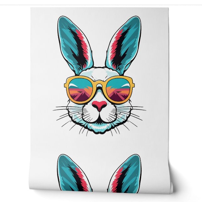 Cool Bunny Face Sunglasses For Easter Rabbit   Wallpaper (Unrolling)