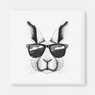 Cool Bunny Face Sungles Funny Easter Bunny Rabbit  Magnet