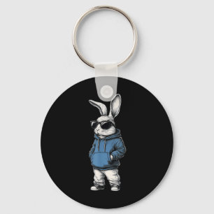 Cool Bunny Face Sungles Rabbit Happy Easter Day Ki Key Ring