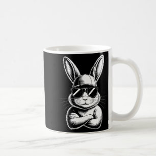 Cool Bunny Face With Sungles Easter Day For Boys M Coffee Mug