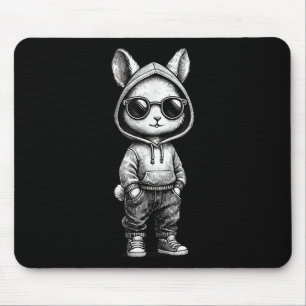 Cool Bunny Face With Sungles Easter Day For Boys M Mouse Pad