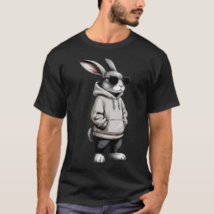 Cool Bunny Face With Sungles Easter Day For Boys M T-Shirt