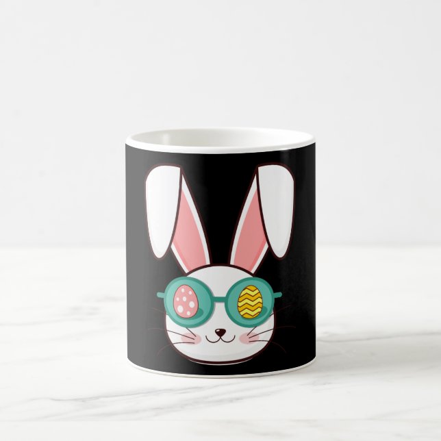 COOL BUNNY Funny Easter Gift Kids Egg Hunt Coffee Mug (Center)