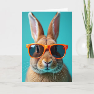 Cool Bunny In Glasses Card