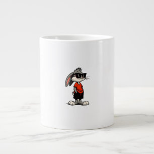 Cool Bunny in Shades Cartoon Illustration Large Coffee Mug