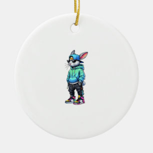 Cool Bunny Rabbit Sunglasses Easter Day For Boys M Ceramic Tree Decoration