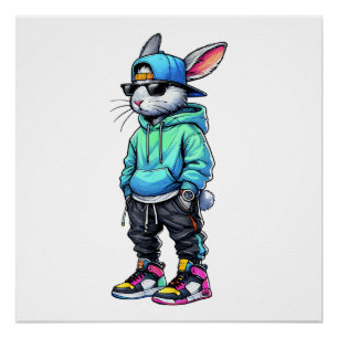 Cool Bunny Rabbit Sunglasses Easter Day For Boys M Poster