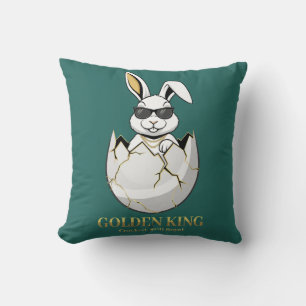 Cool Bunny Sunglasses Golden King Funny Rabbit Cushion