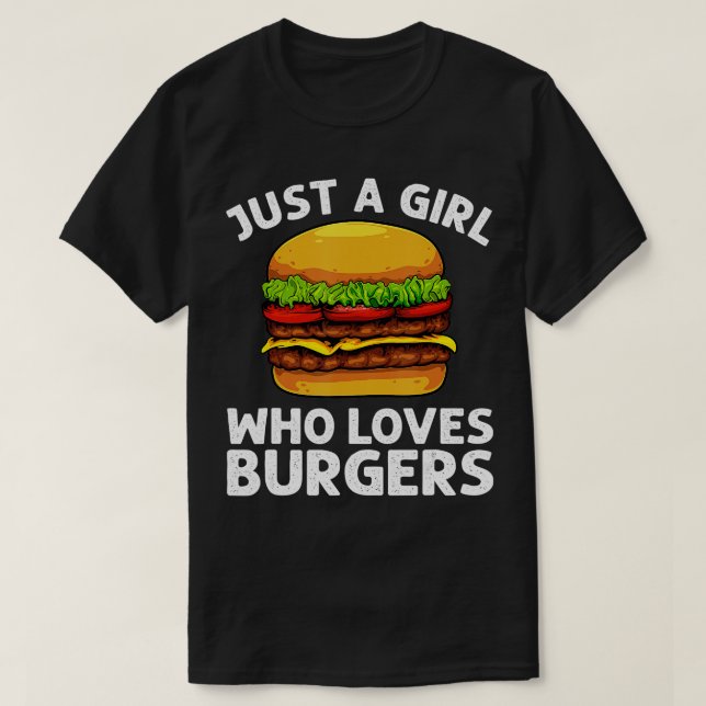 Cool Burger Art For Girls Women Hamburger Cheesebu T-Shirt (Design Front)