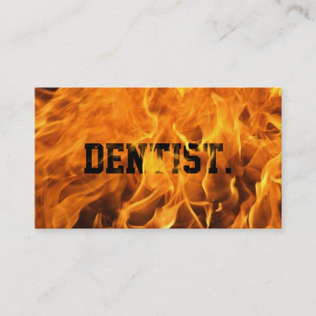 Cool Burning Fire Dentist Business Card (Front)