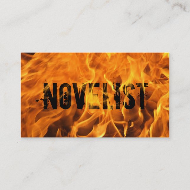 Cool Burning Fire Novelist Business Card (Front)