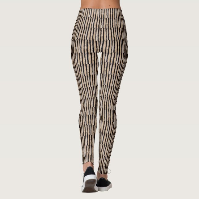 Cool Burnt Tree Bark Texture Pattern Leggings (Back)
